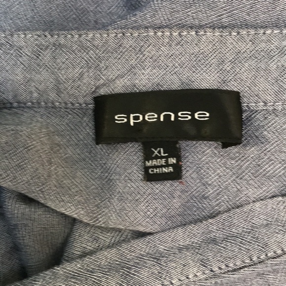 Spense blue shirt with silver colored buttons with tapered sides. Size XL. - Picture 7 of 8